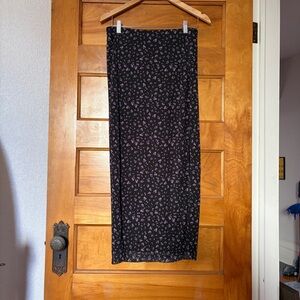 Free People Black and Purple Pencil Skirt